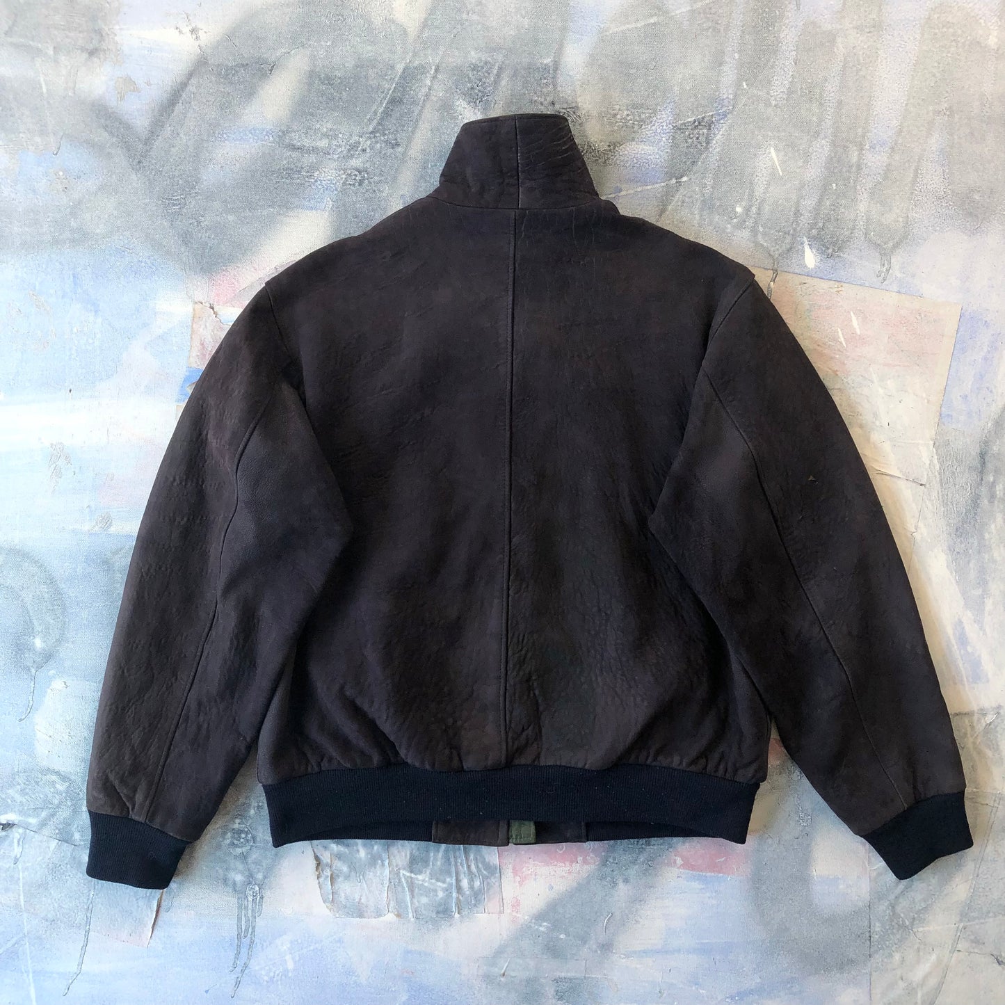 Vintage USA L.L Bean Plaid Lined Suede Leather Bomber Zip Jacket M