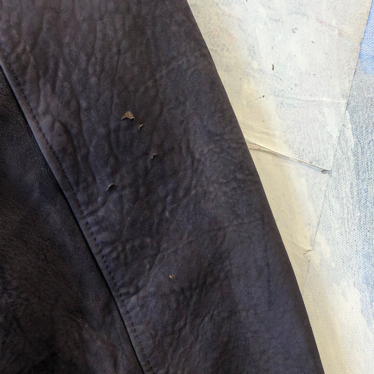 Vintage USA L.L Bean Plaid Lined Suede Leather Bomber Zip Jacket M