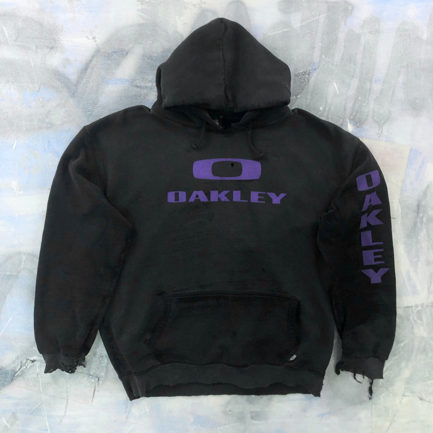 Vintage Oakley Distressed Pullover Hoodie Sweatshirt XL