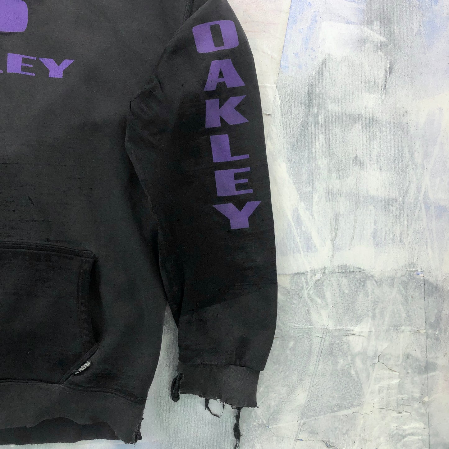 Vintage Oakley Distressed Pullover Hoodie Sweatshirt XL