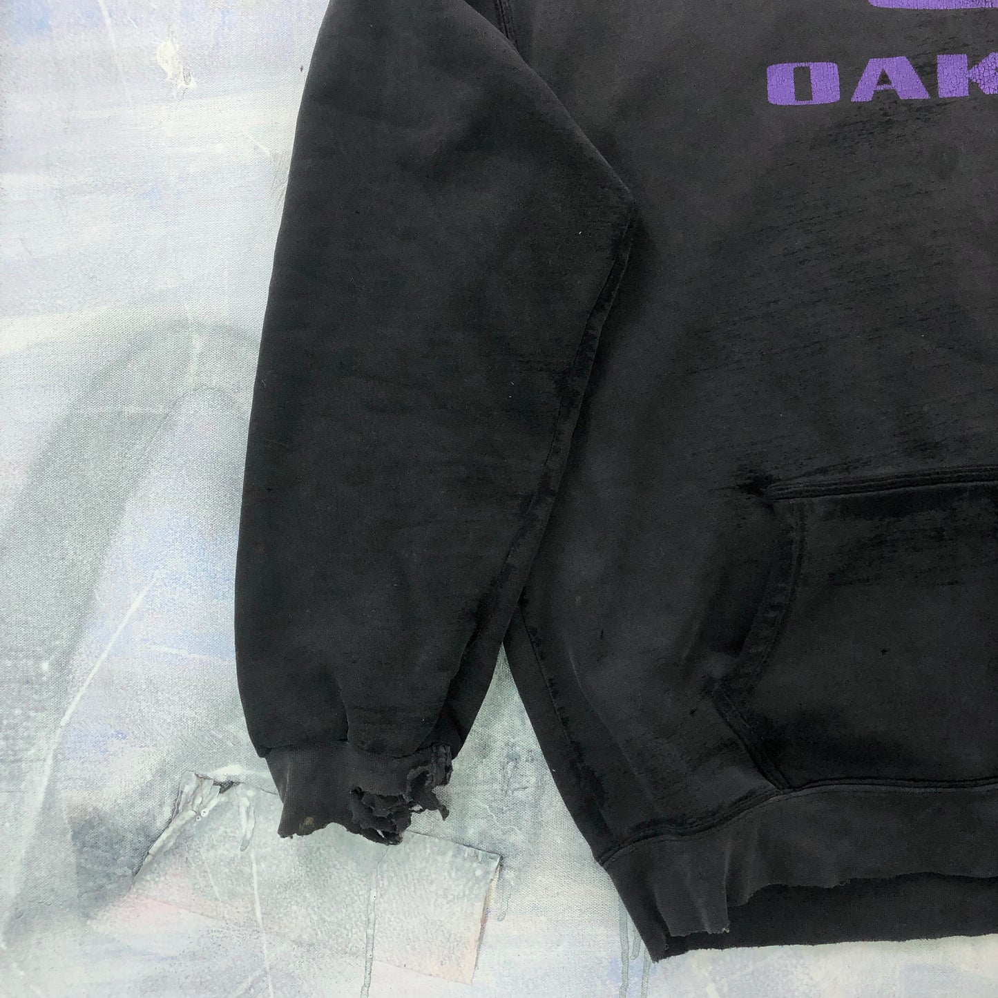 Vintage Oakley Distressed Pullover Hoodie Sweatshirt XL