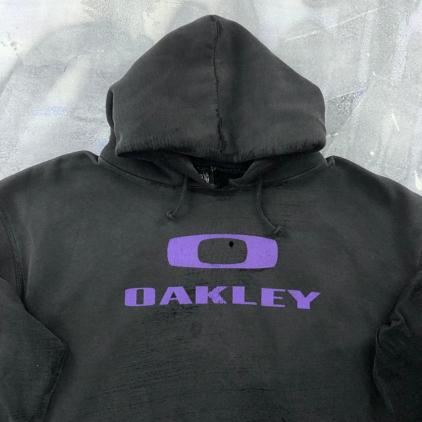 Vintage Oakley Distressed Pullover Hoodie Sweatshirt XL