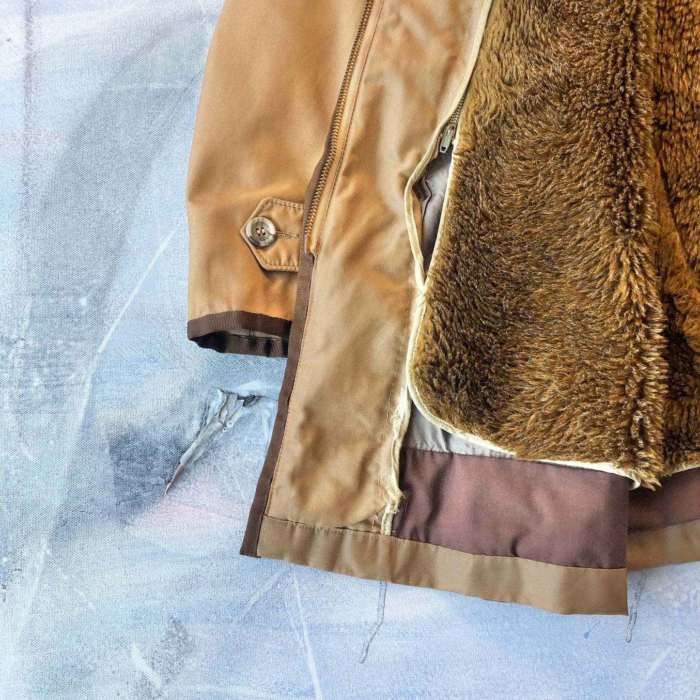 Vintage 60s Croydon Fur Lined Barn Zip Jacket XL