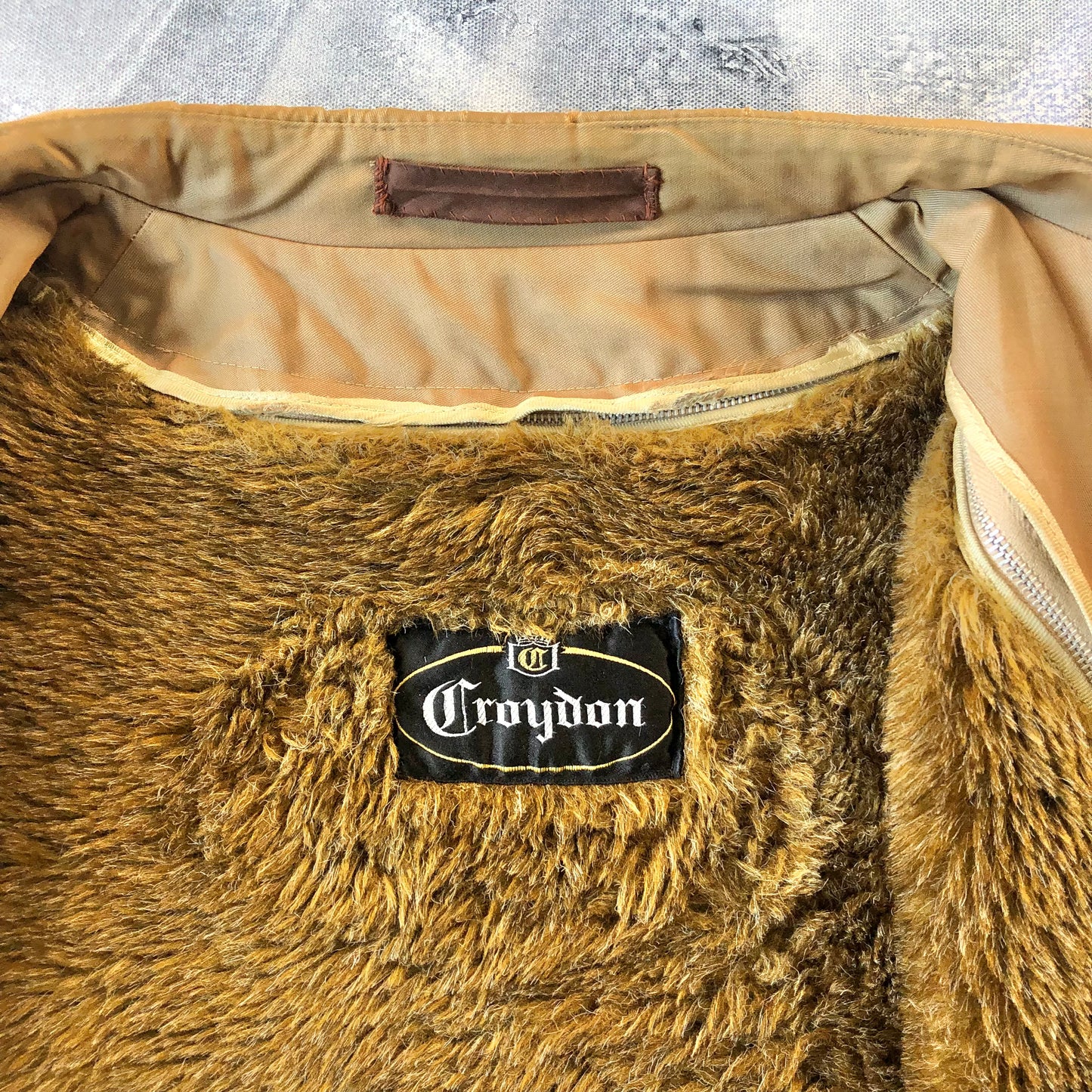 Vintage 60s Croydon Fur Lined Barn Zip Jacket XL