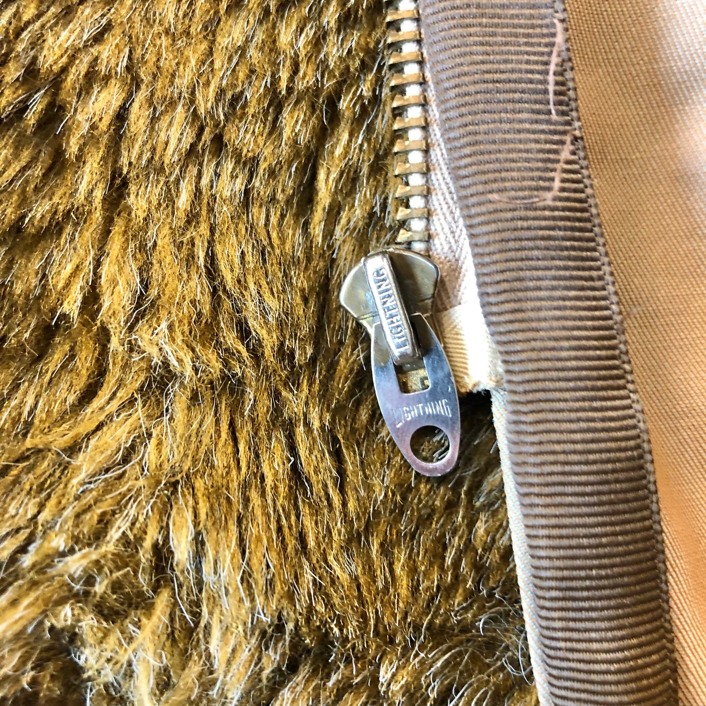 Vintage 60s Croydon Fur Lined Barn Zip Jacket XL