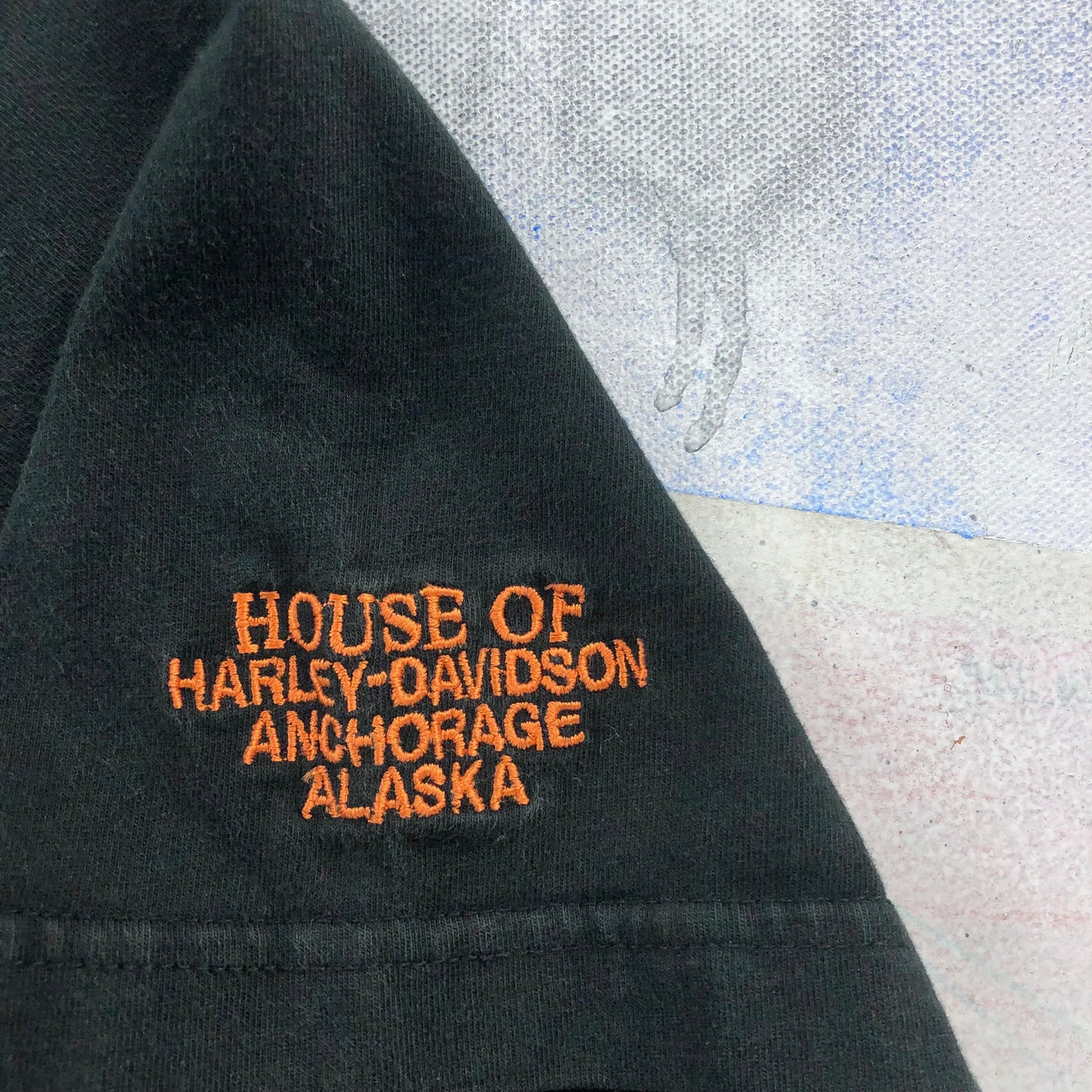 Vintage Harley Davidson Motorcycles Embroided Anchorage Alaska T Shirt L