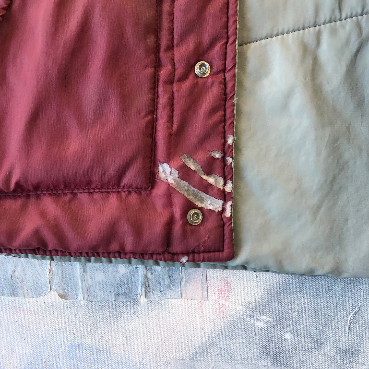 Vintage Two Tone Down Button Vest L