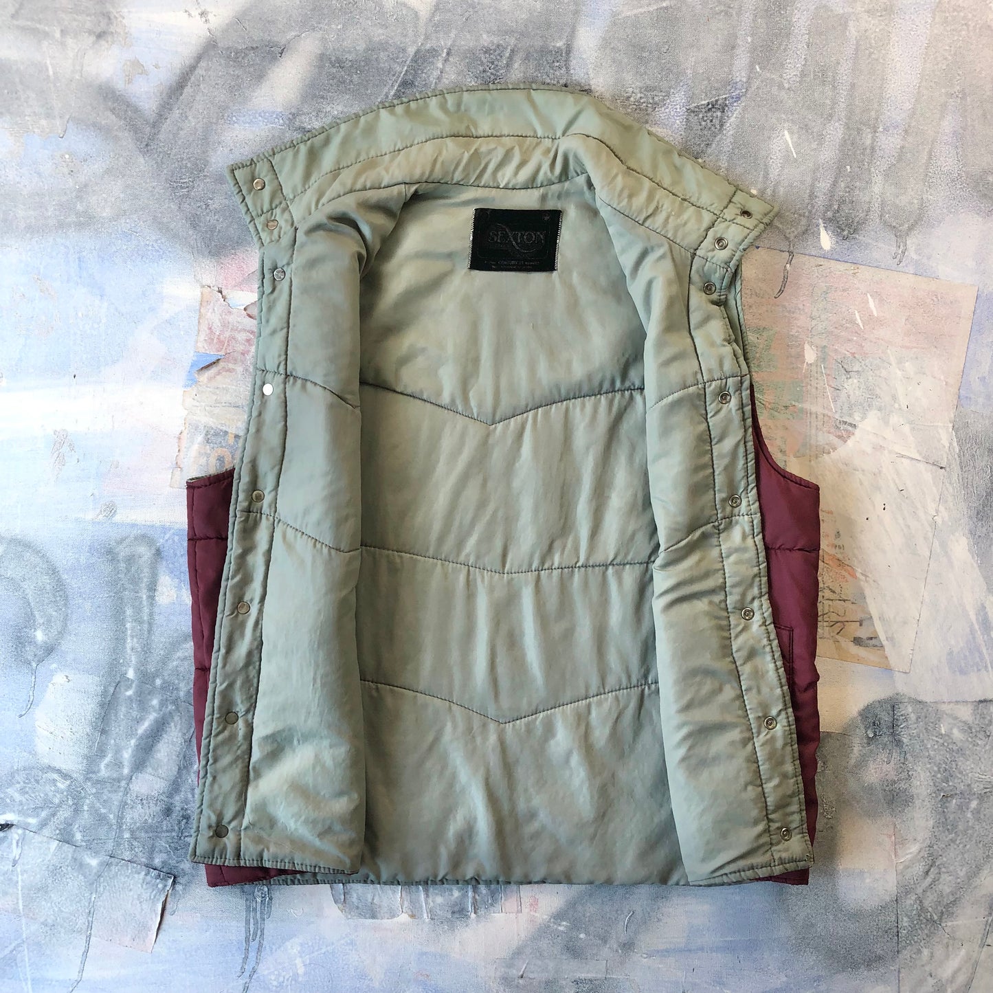 Vintage Two Tone Down Button Vest L