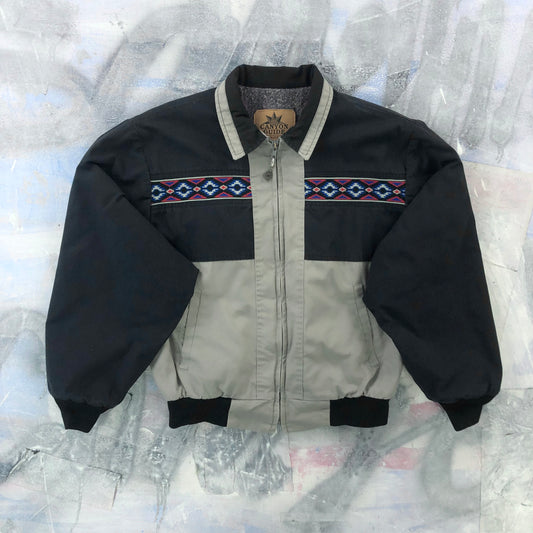 Vintage USA Aztec Western Blanket Lined Bomber Zip Jacket M