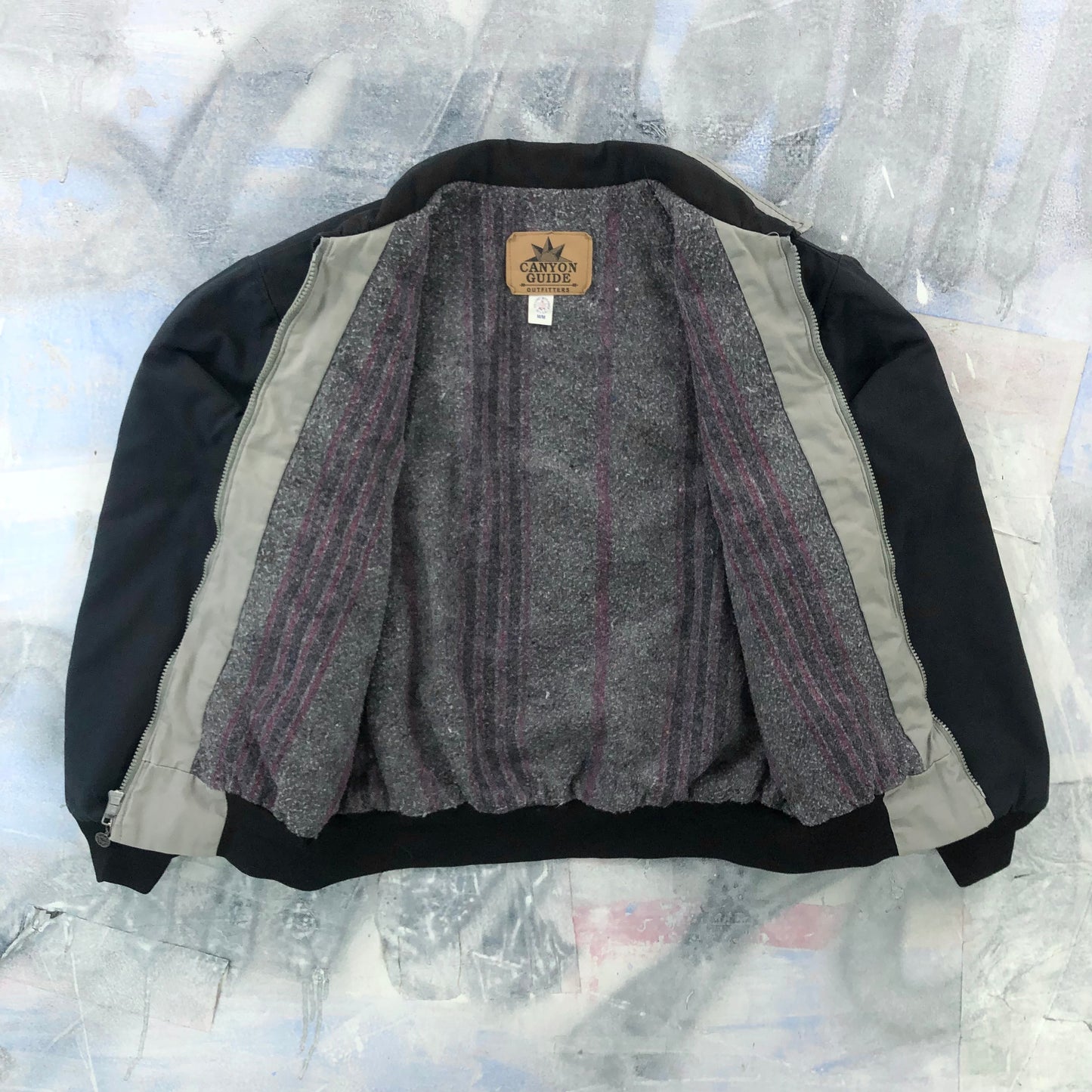 Vintage USA Aztec Western Blanket Lined Bomber Zip Jacket M