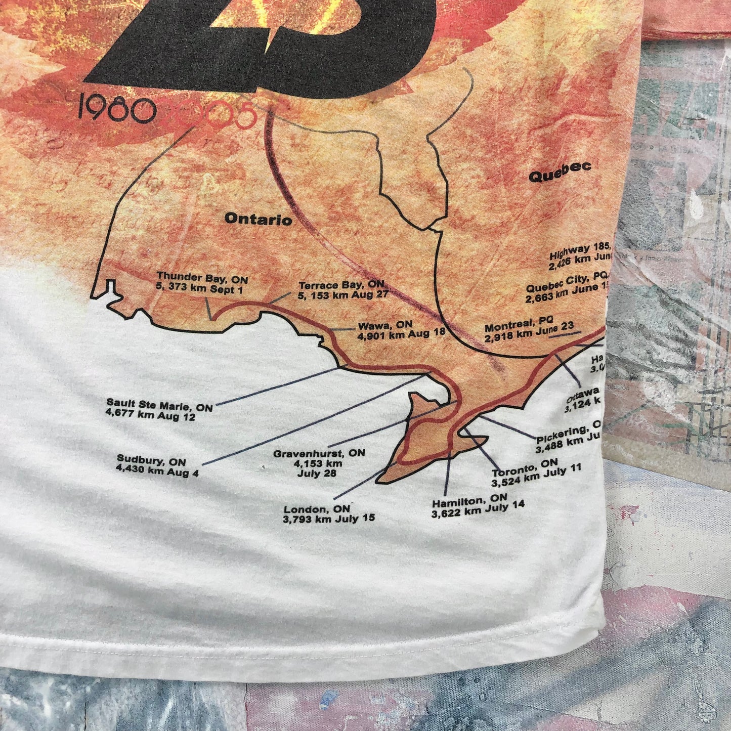 Vintage Terry Fox Marathon Of Hope AOP T Shirt M