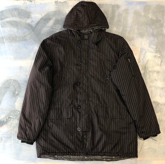 No Fear Retro Pin Stripe Hooded Zip Jacket XXL