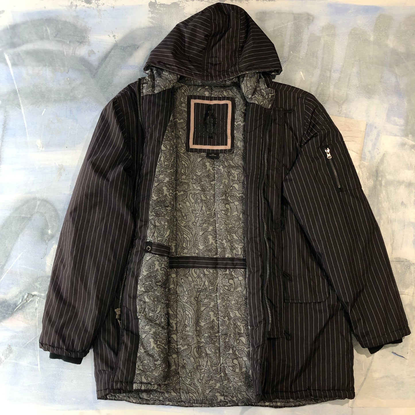 No Fear Retro Pin Stripe Hooded Zip Jacket XXL