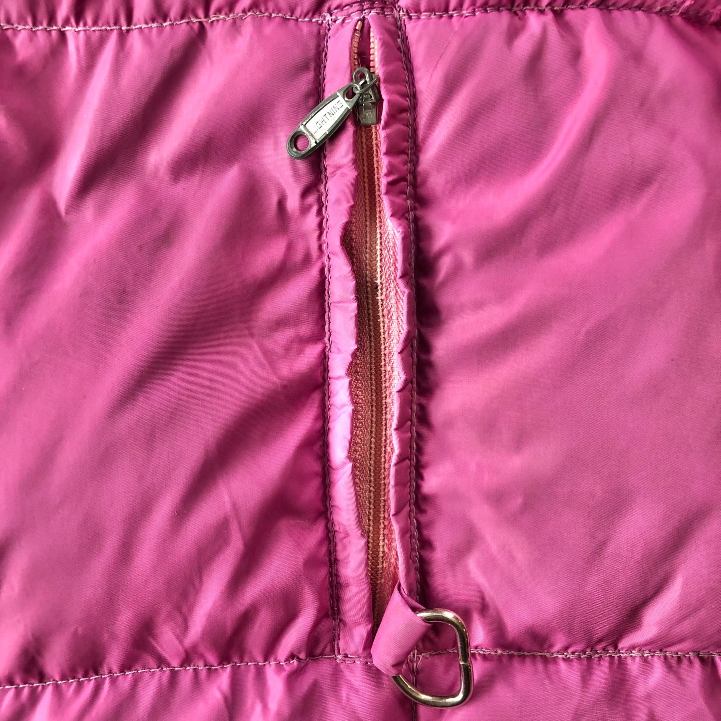 Vintage 70s Down Hooded Zip Jacket XL