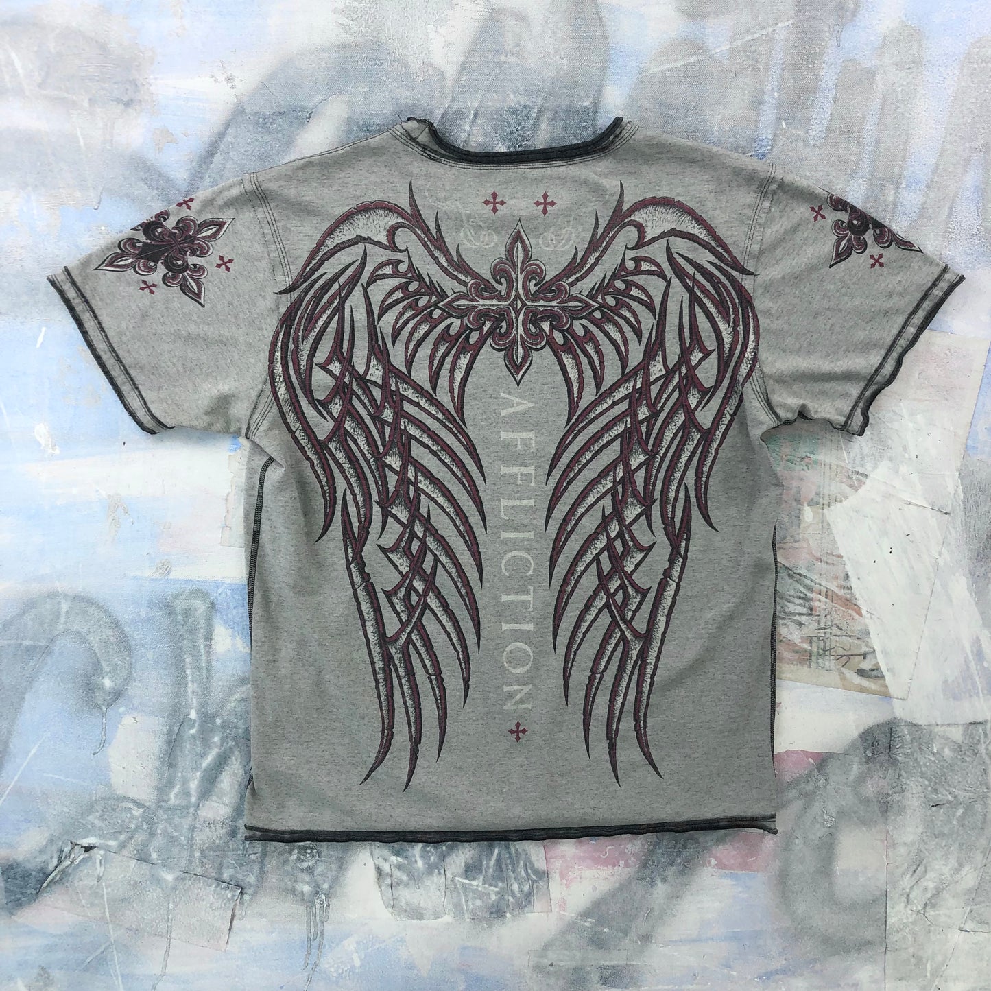 Vintage Y2K Affliction Live Fast Reversible T Shirt L