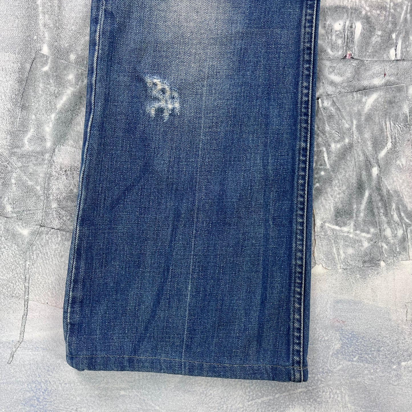 Diesel Bootcut Distressed Style Button Fly Selvedge Denim Jean W34