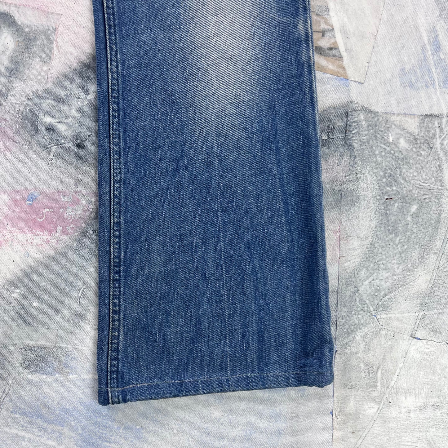 Diesel Bootcut Distressed Style Button Fly Selvedge Denim Jean W34