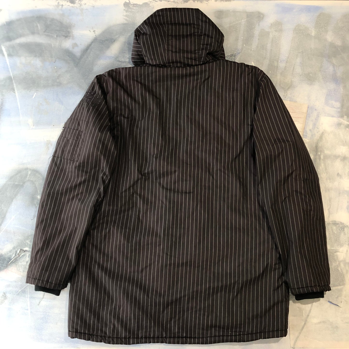 No Fear Retro Pin Stripe Hooded Zip Jacket XXL
