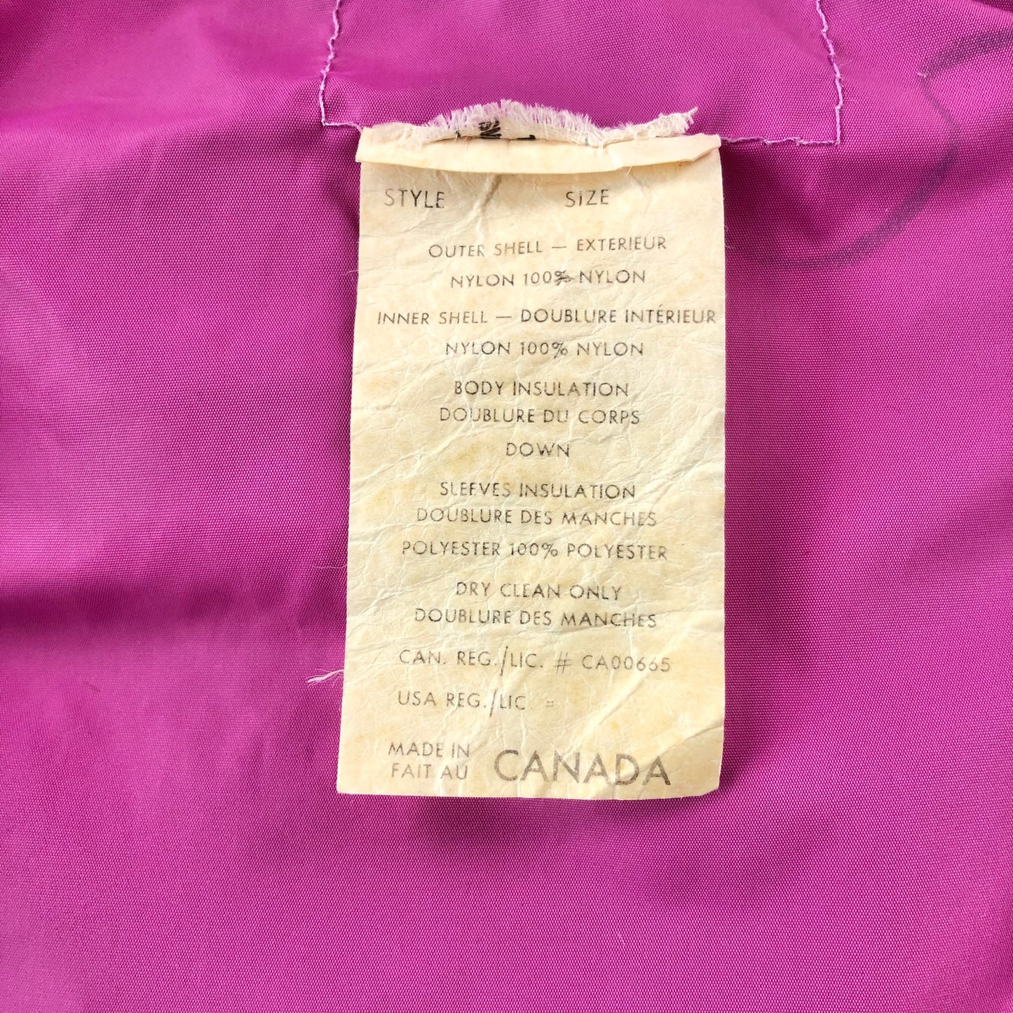 Vintage 70s Down Hooded Zip Jacket XL