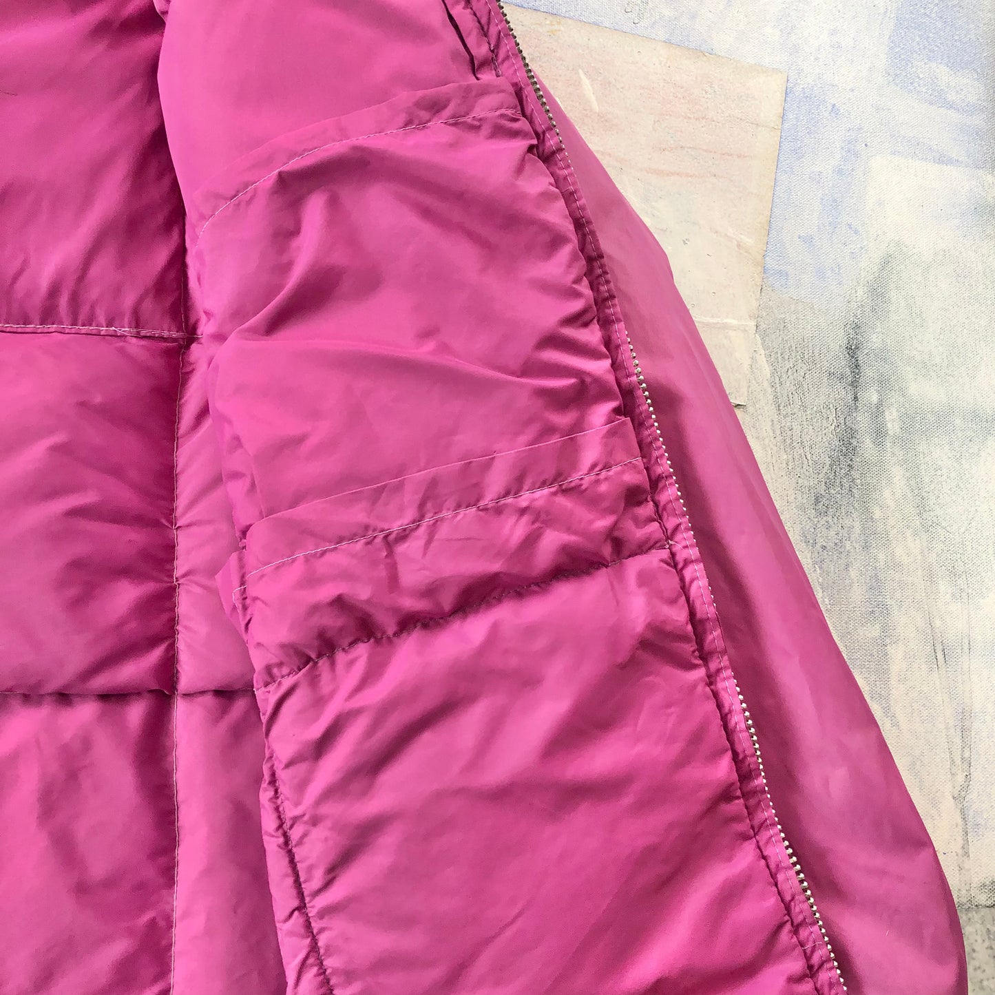 Vintage 70s Down Hooded Zip Jacket XL