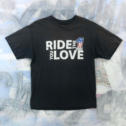 Vintage Harley Davidson Motorcycles Ride the One You Love Hawaii T Shirt L