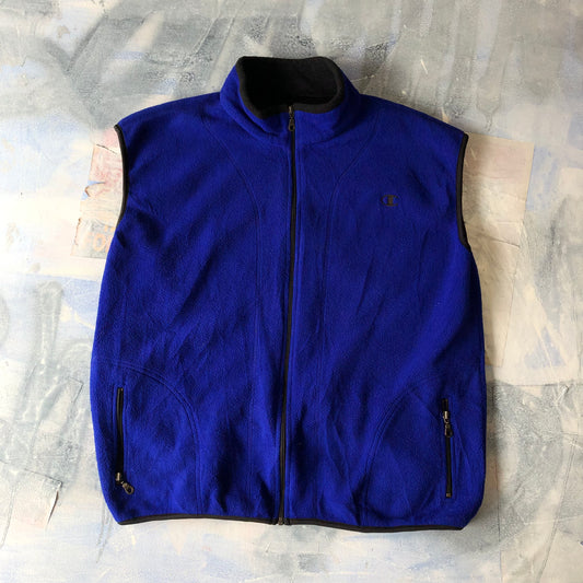 Champion Retro Full Zip Vest Fleece Sweatshirt XXL