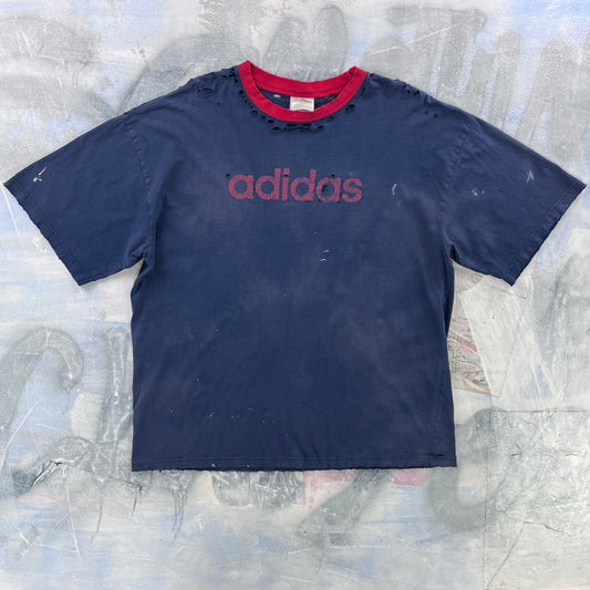 Vintage 90s Adidas Ringer T Shirt XL