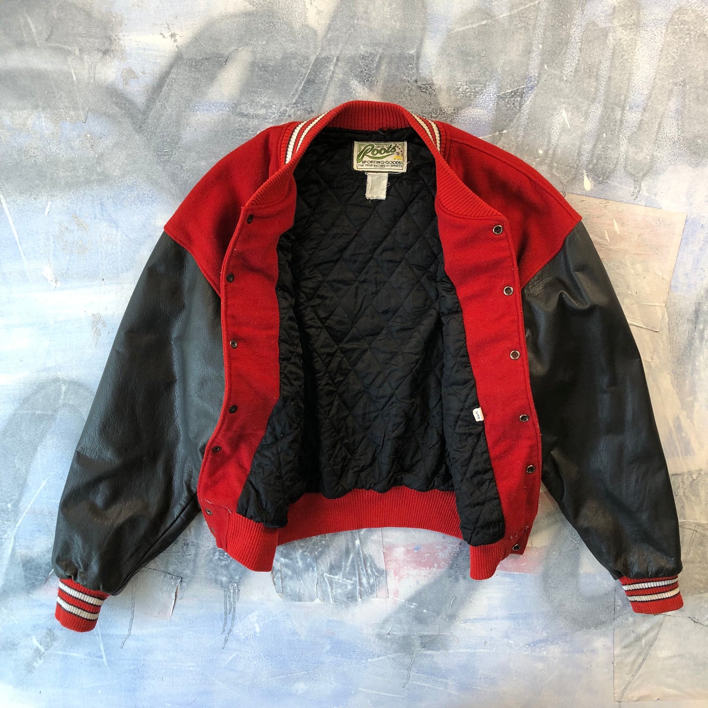 Vintage 90s Roots Canada Pink Panther Varsity Button Jacket XL