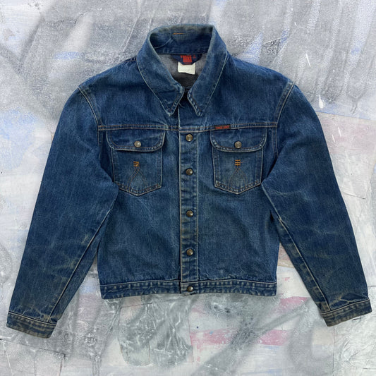 Vintage 90s Three Bars Denim Button Jacket M