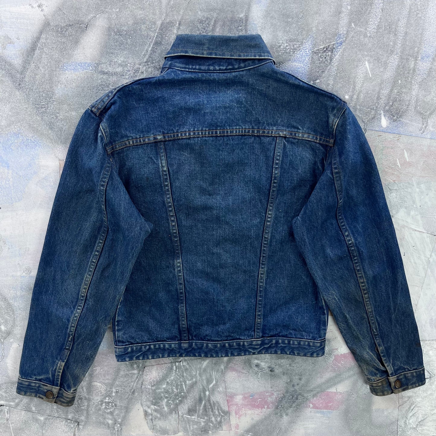 Vintage 90s Three Bars Denim Button Jacket M