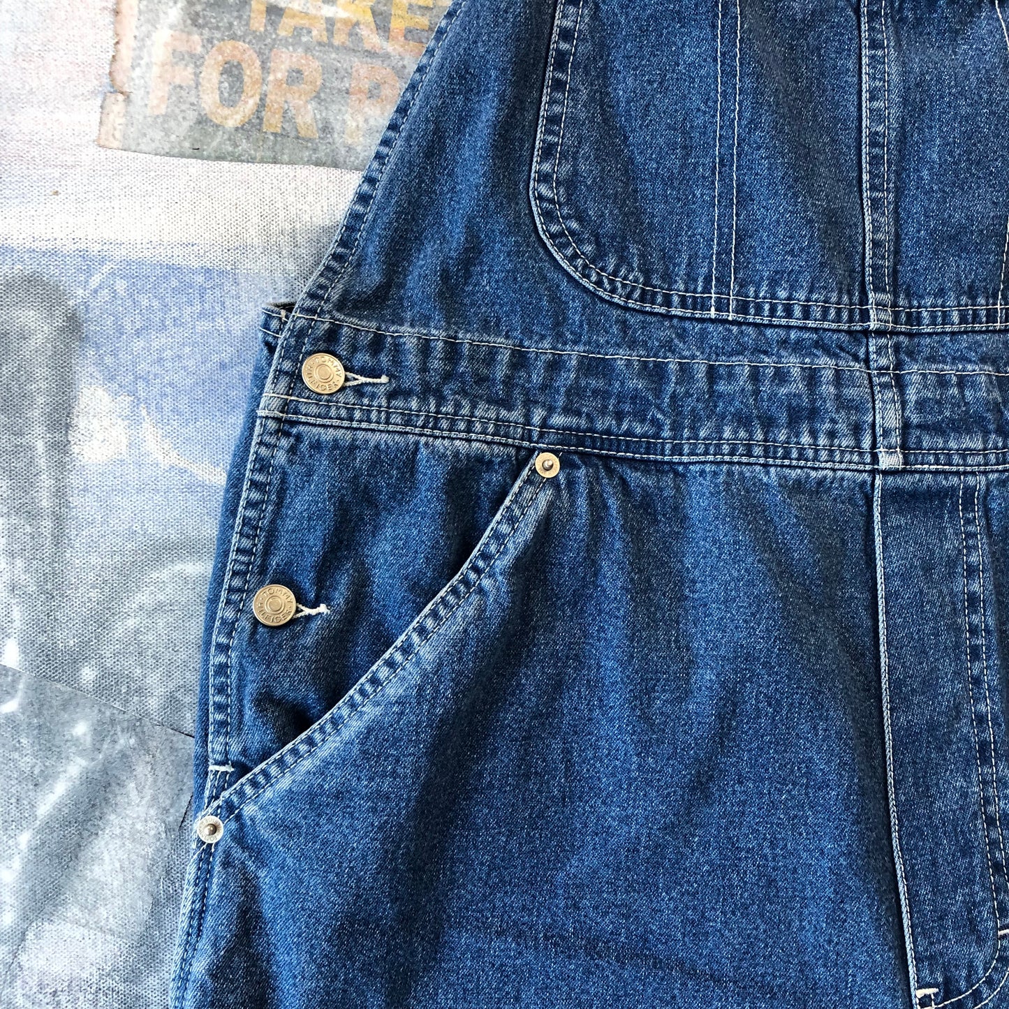 Vintage Tommy Hilfiger Denim Overalls L