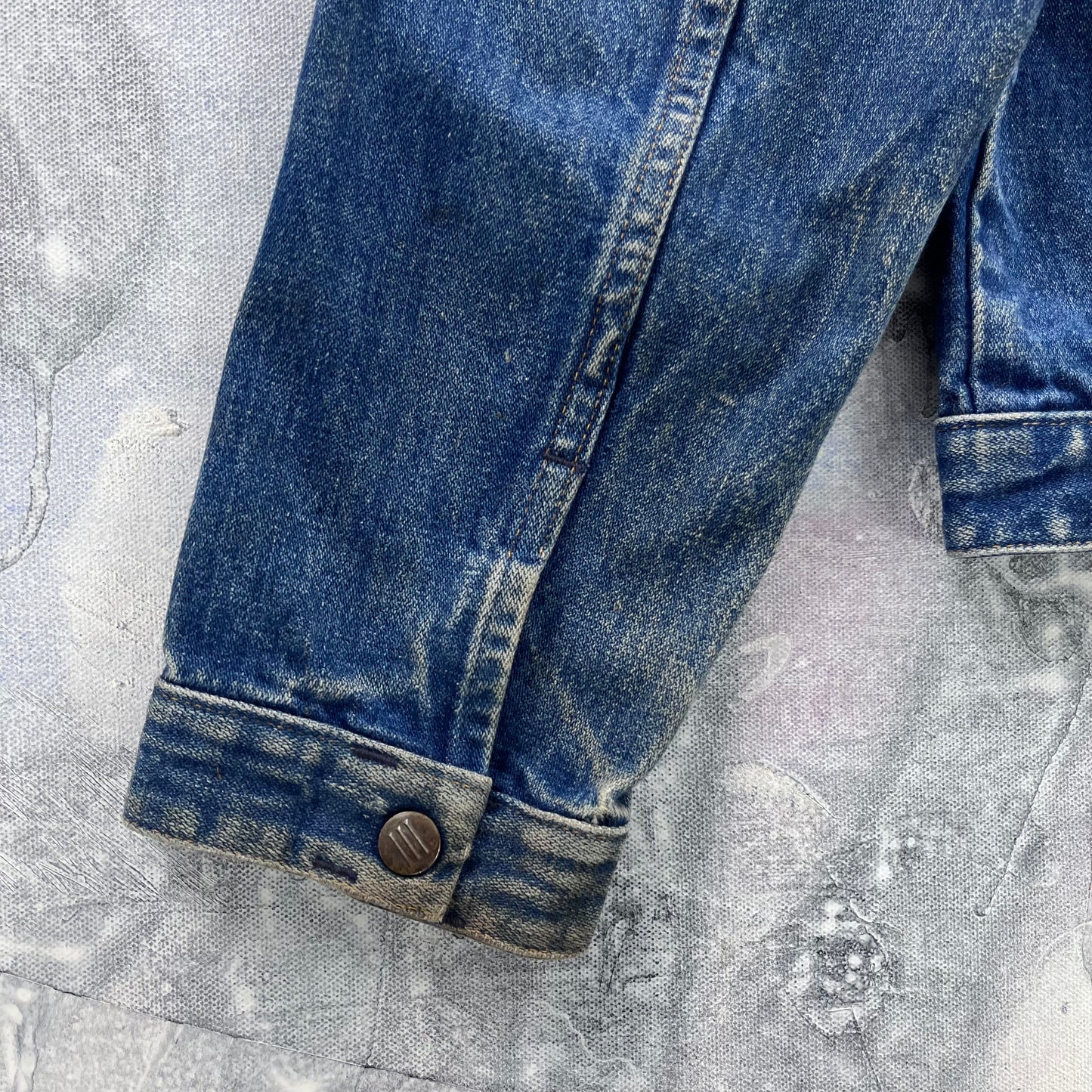 Vintage 90s Three Bars Denim Button Jacket M