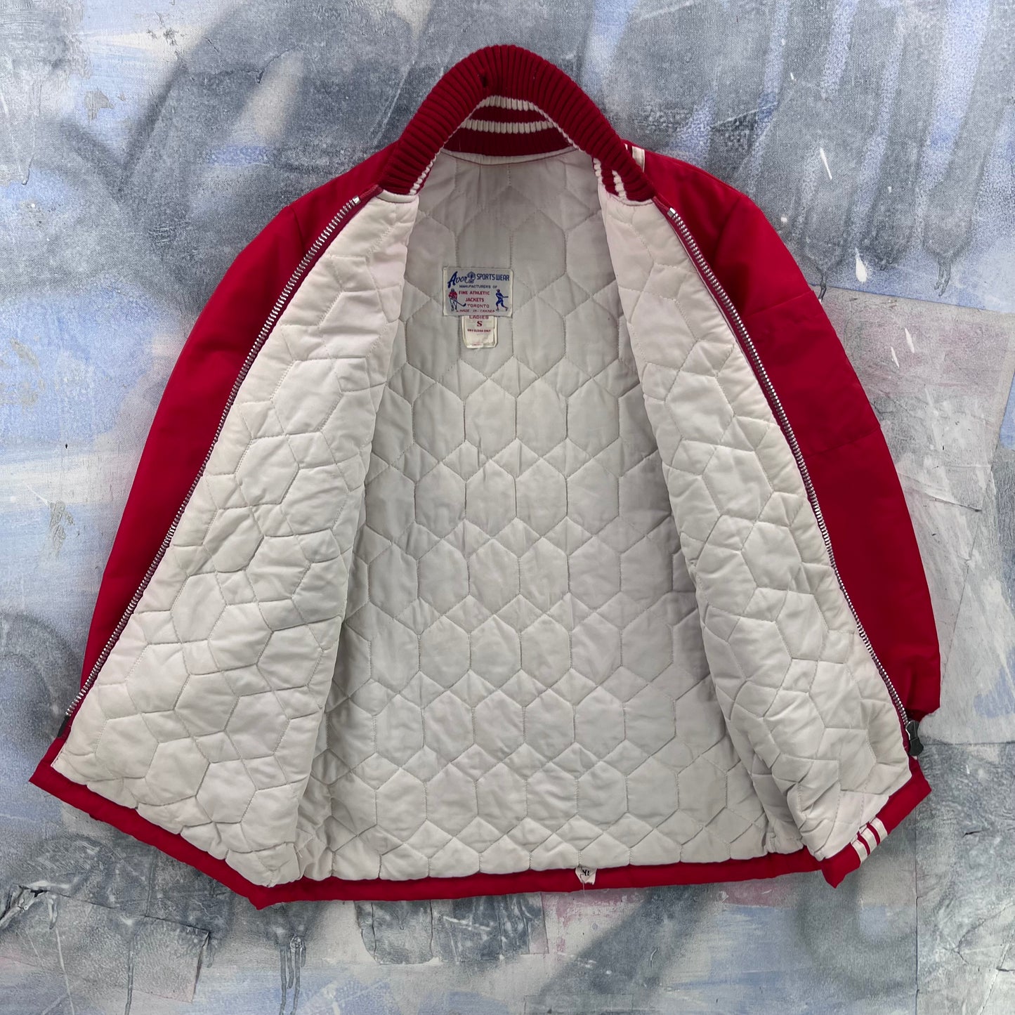 Vintage 80s Quilted Lined Sport Zip Jacket S