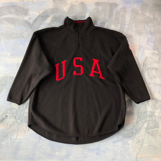 Vintage USA Quarter Zip Fleece Sweatshirt