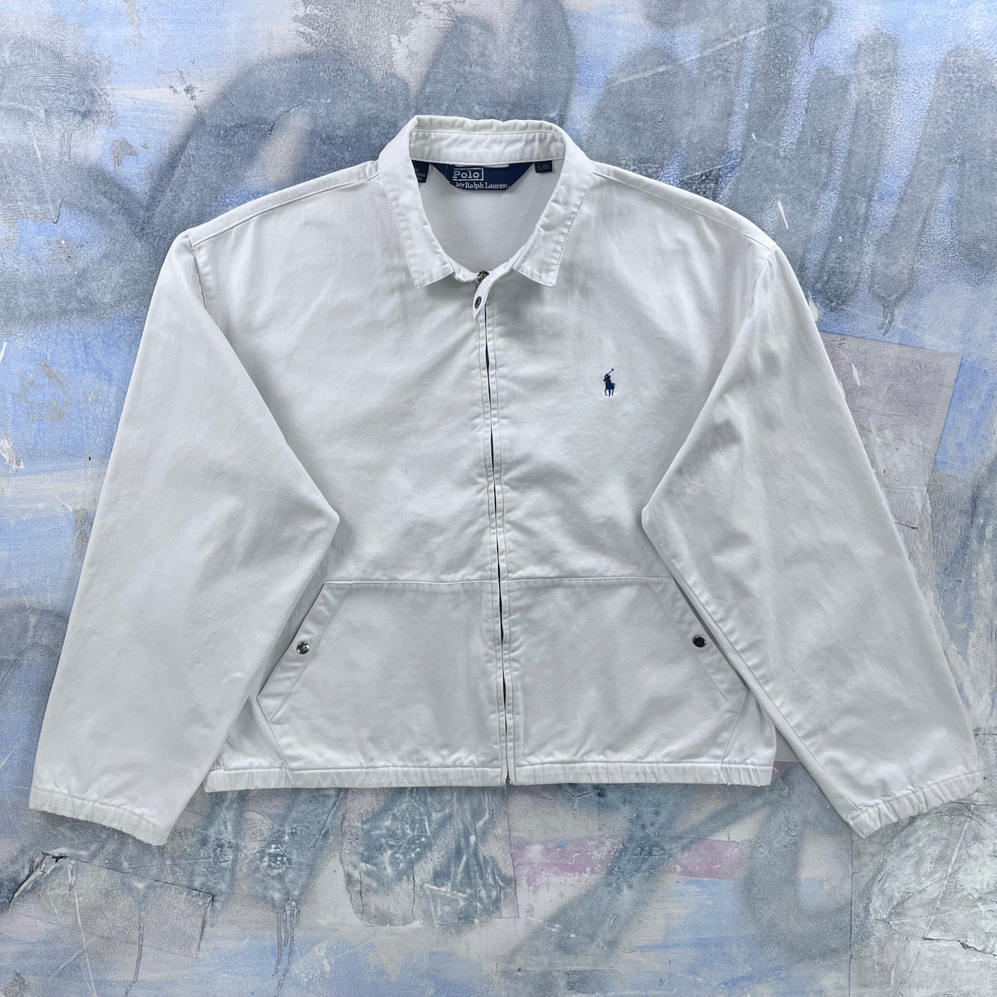 Vintage 80s Polo Ralph Lauren Harrington Canvas Zip Jacket L