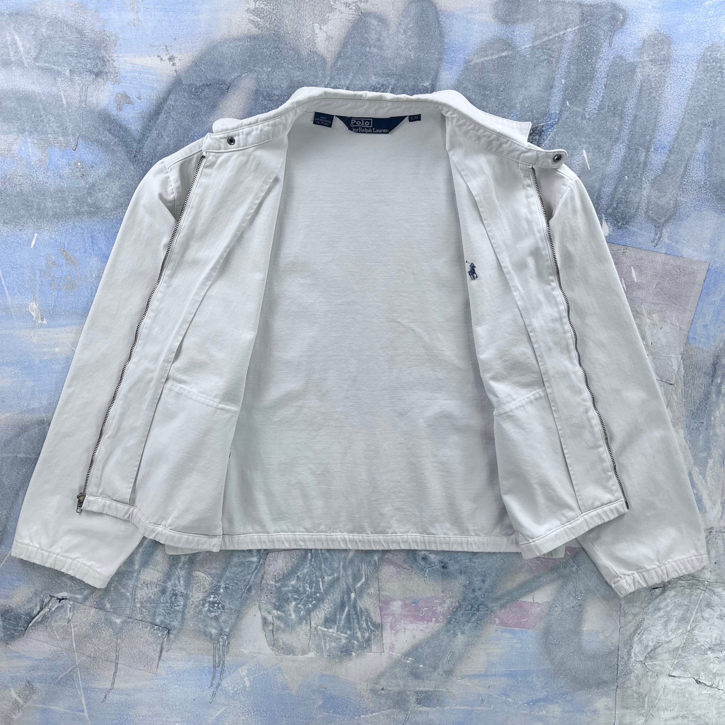 Vintage 80s Polo Ralph Lauren Harrington Canvas Zip Jacket L