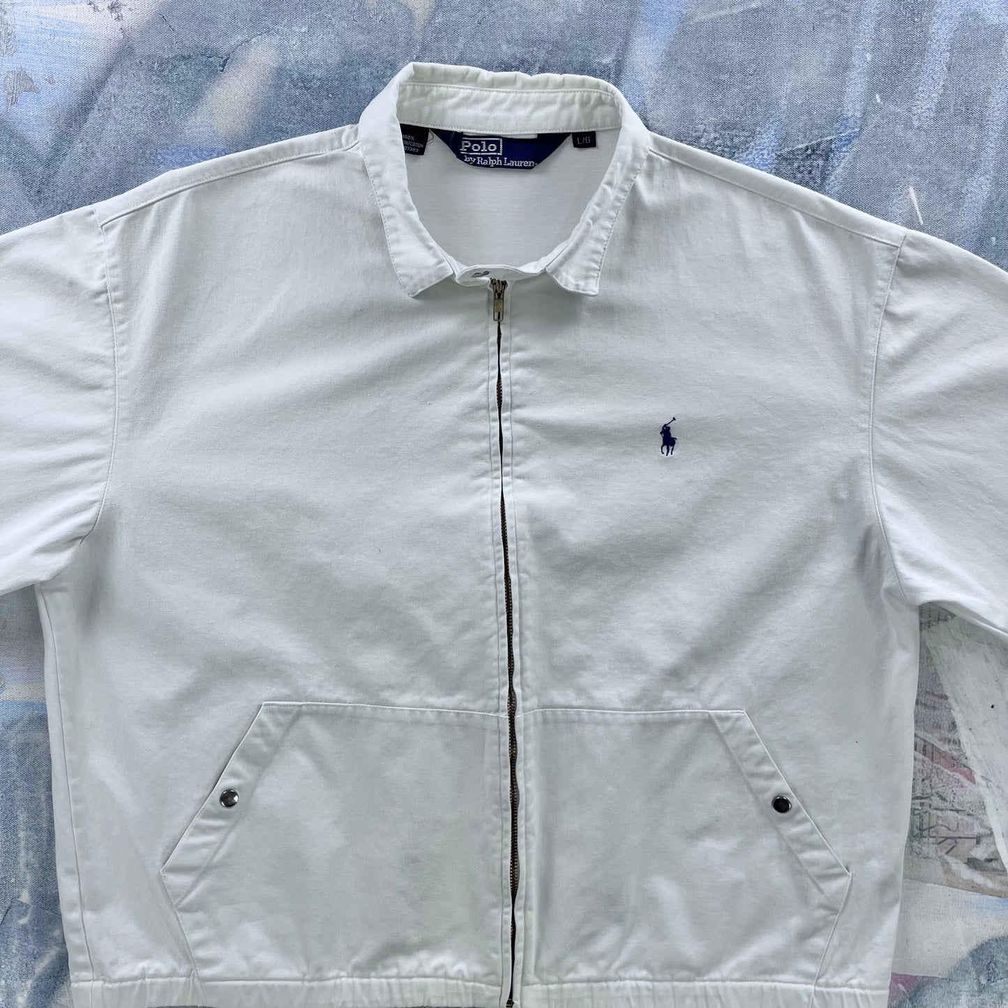 Vintage 80s Polo Ralph Lauren Harrington Canvas Zip Jacket L