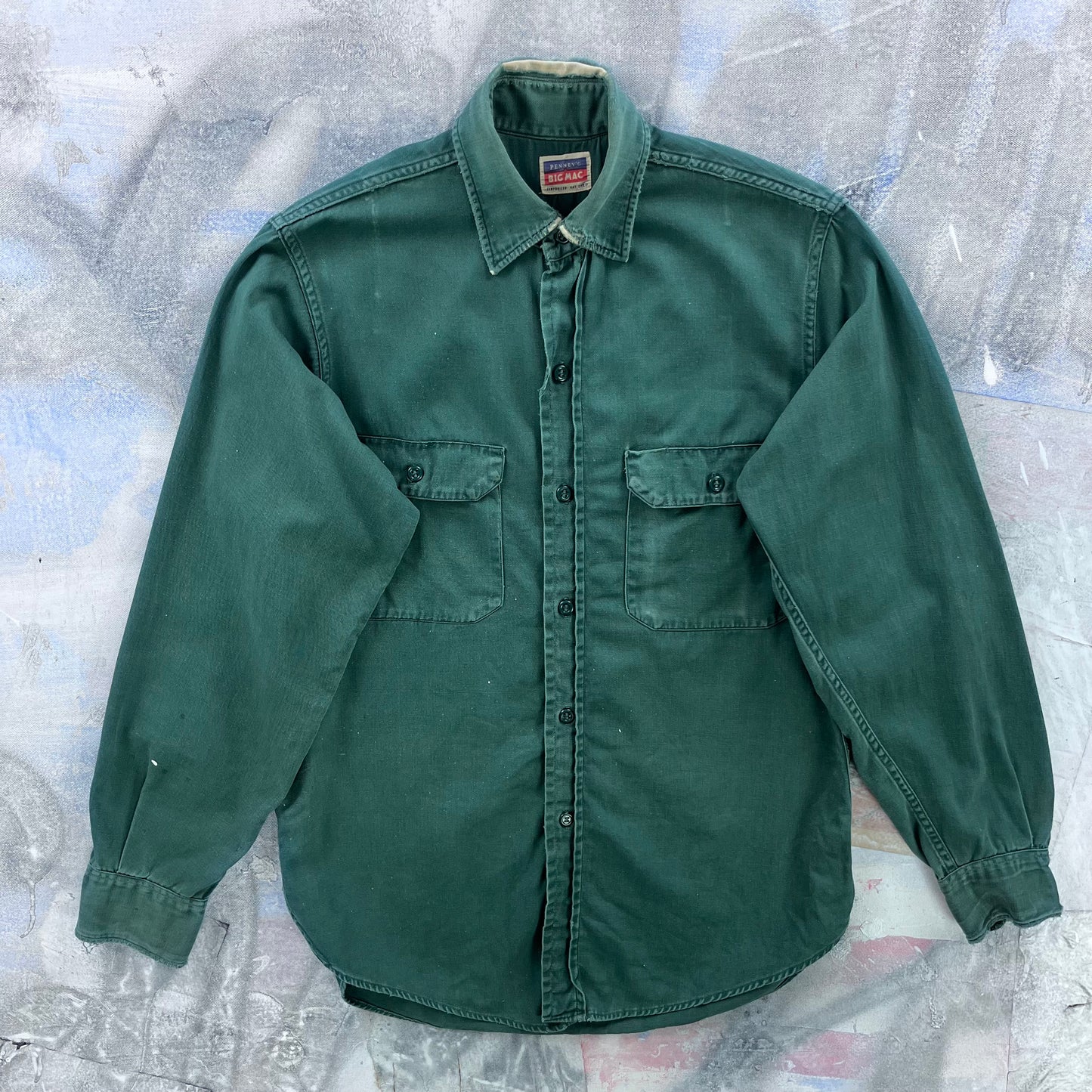 Vintage 50s Pennys Big Mac Button Long Sleeve Shirt M