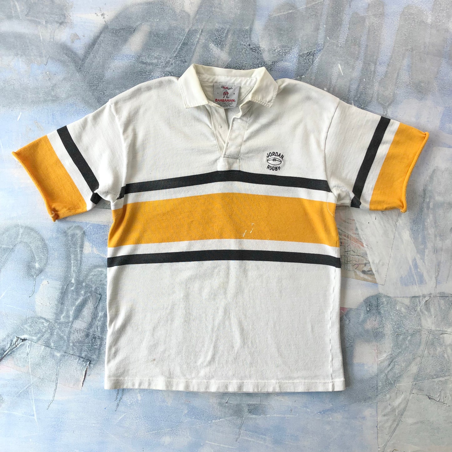 Vintage 90s Barbarian Jordan Rugby Polo Shirt L