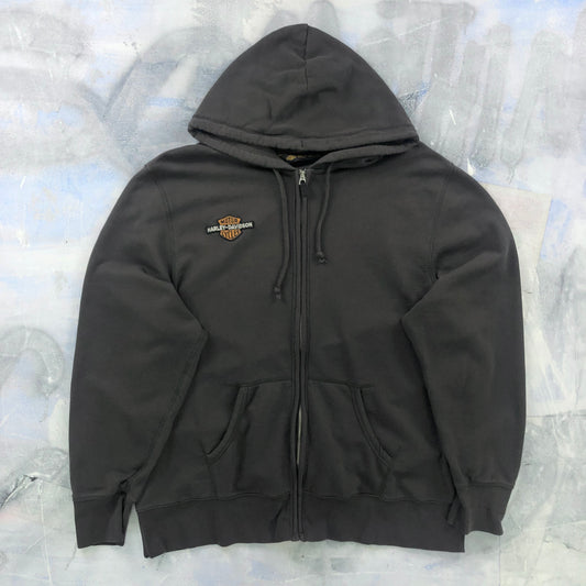 Harley Davidson Motorcycles Racing Milwaukee Zip Hoodie Sweatshirt XXL