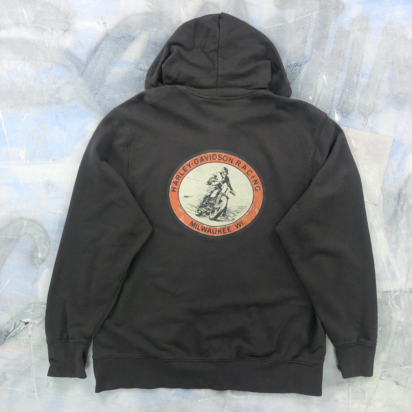Harley Davidson Motorcycles Racing Milwaukee Zip Hoodie Sweatshirt XXL