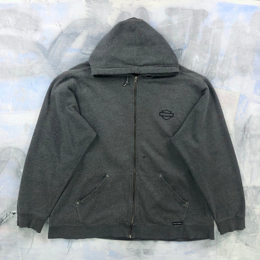 Harley Davidson Motorcycles Embroided Zip Hoodie Sweatshirt XXL
