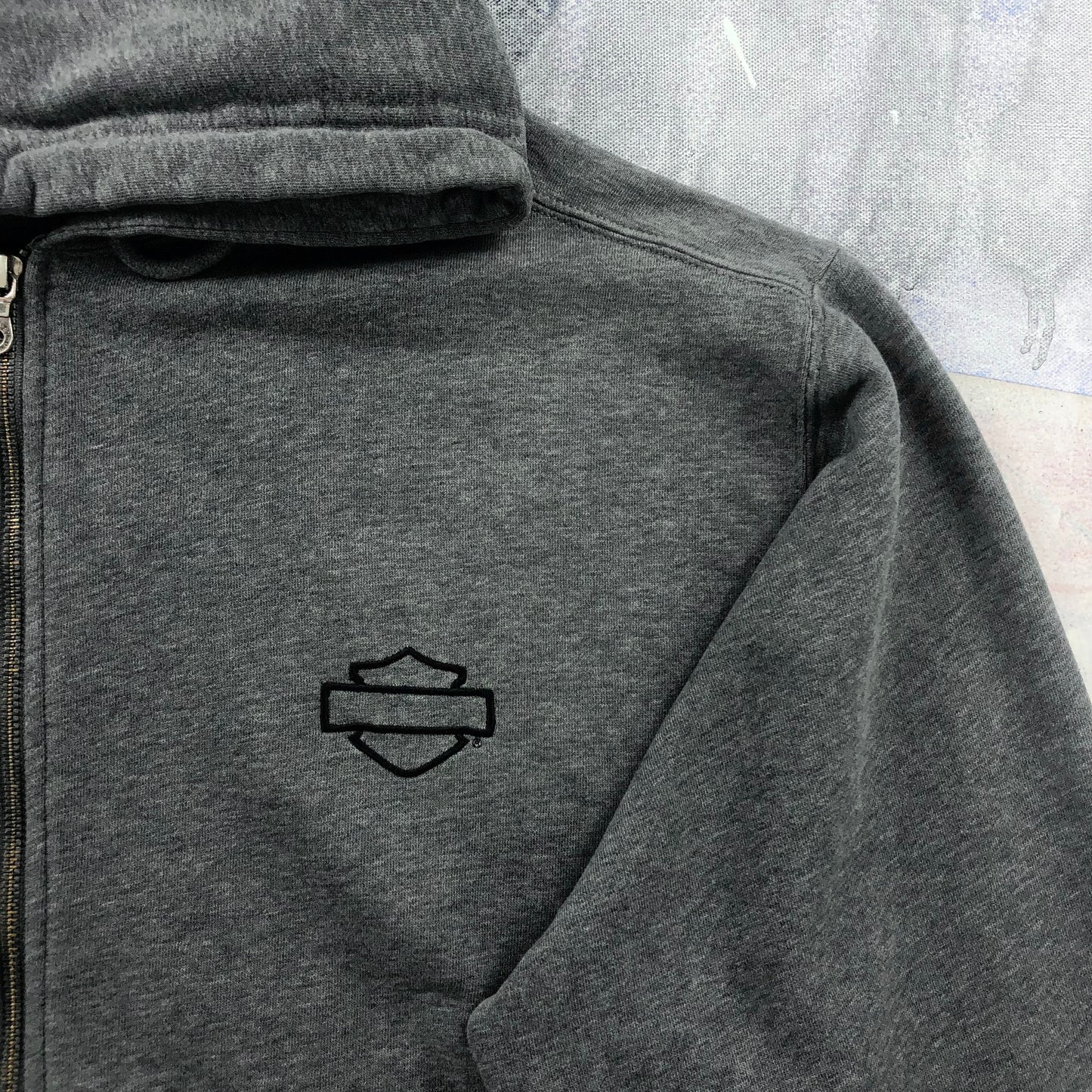 Harley Davidson Motorcycles Embroided Zip Hoodie Sweatshirt XXL
