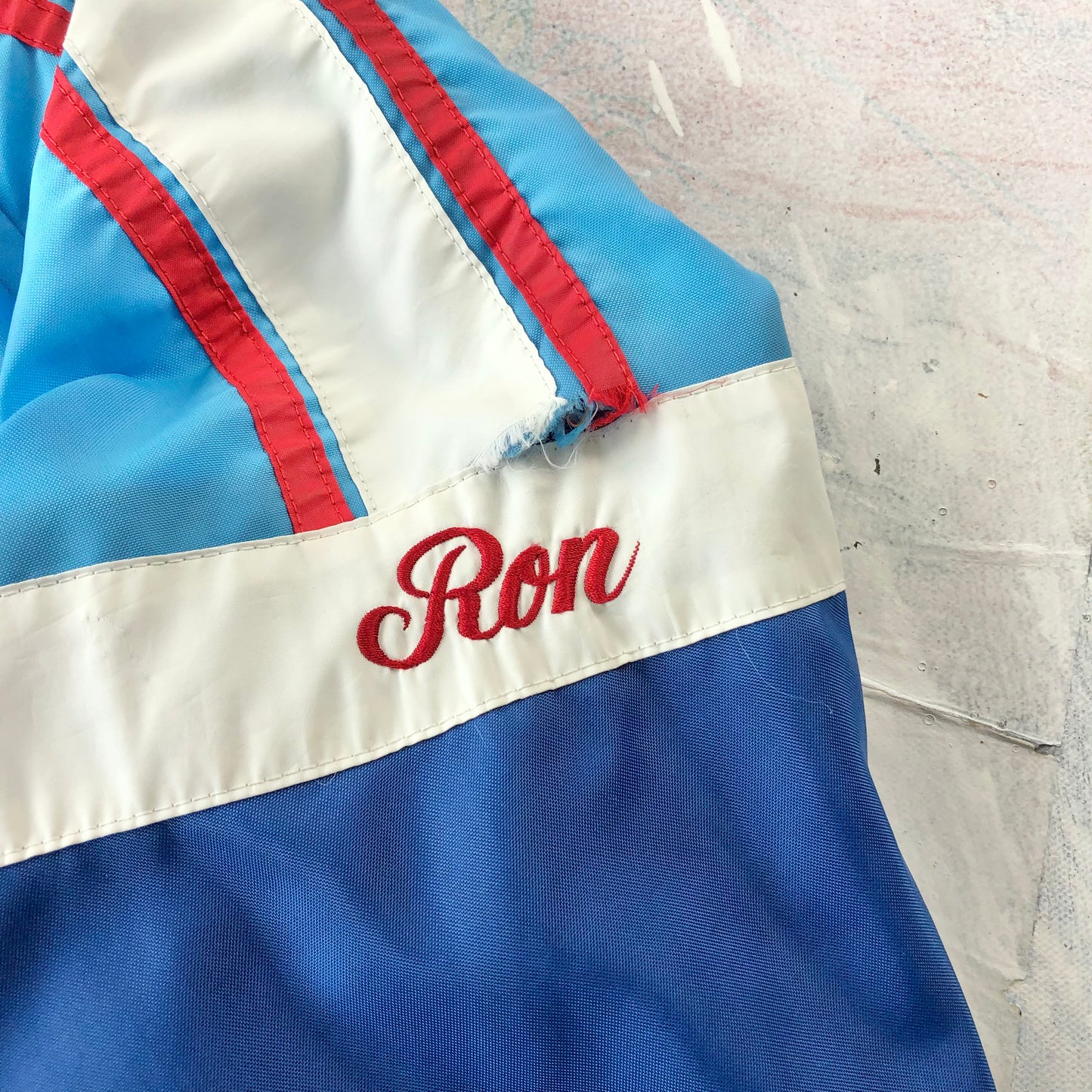 Vintage 70s O.C Fastball Association Playoff Champions Blanket Lined Coach Button Jacket XL