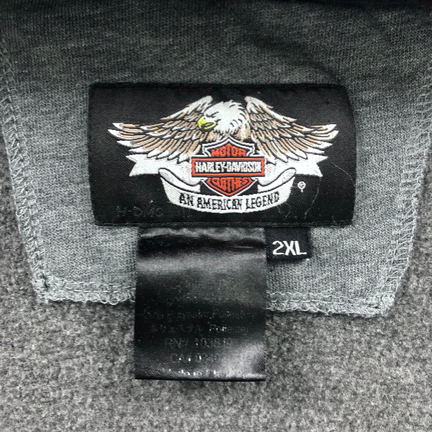 Harley Davidson Motorcycles Embroided Zip Hoodie Sweatshirt XXL