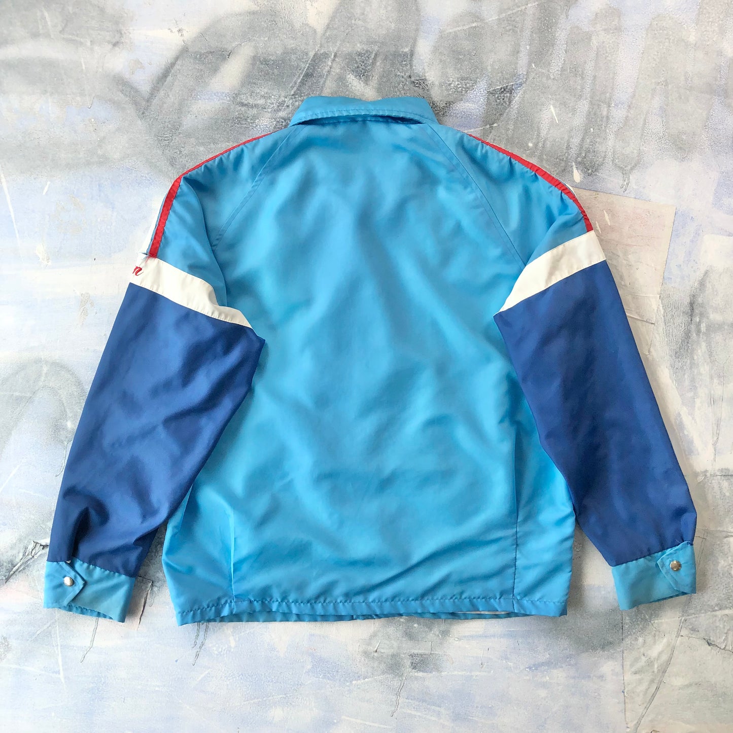 Vintage 70s O.C Fastball Association Playoff Champions Blanket Lined Coach Button Jacket XL