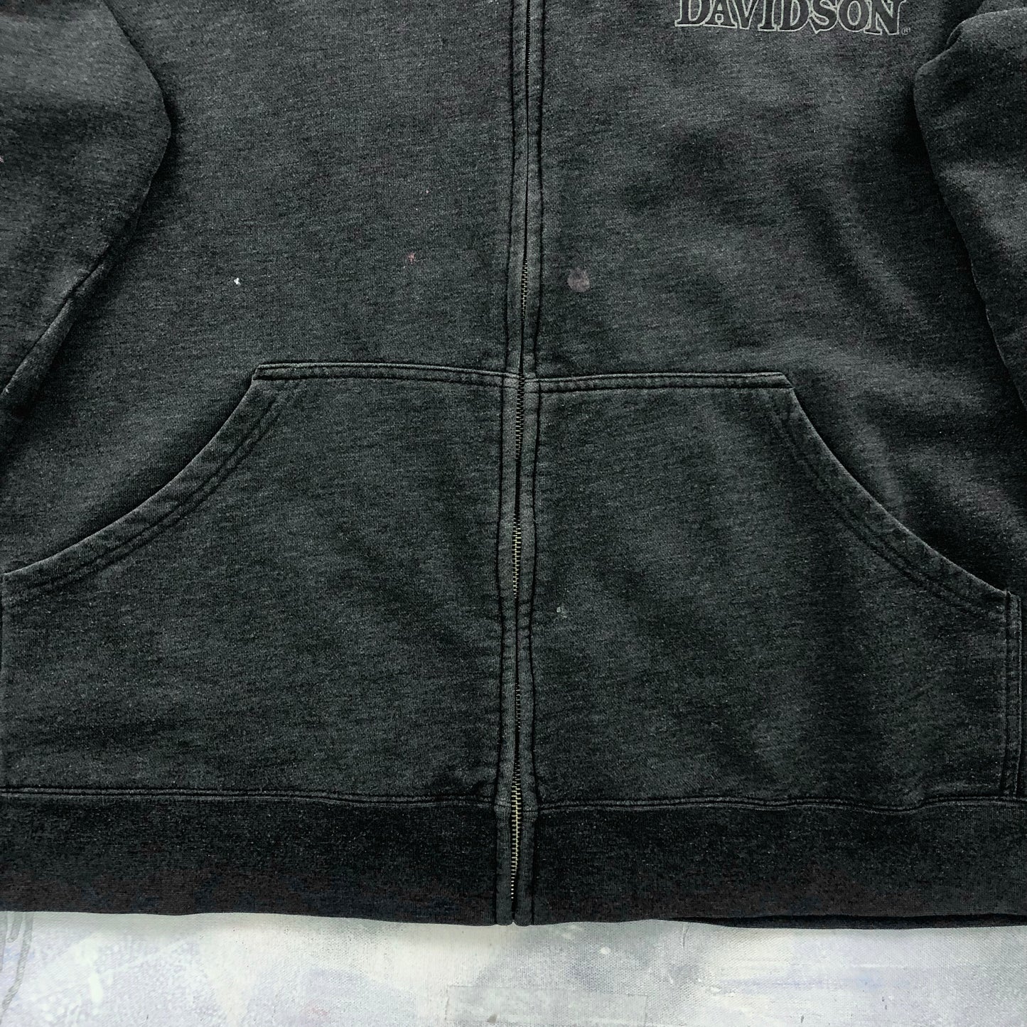 Harley Davidson Motorcycles Embroided Willie G Skull Zip Hoodie Sweatshirt XXL