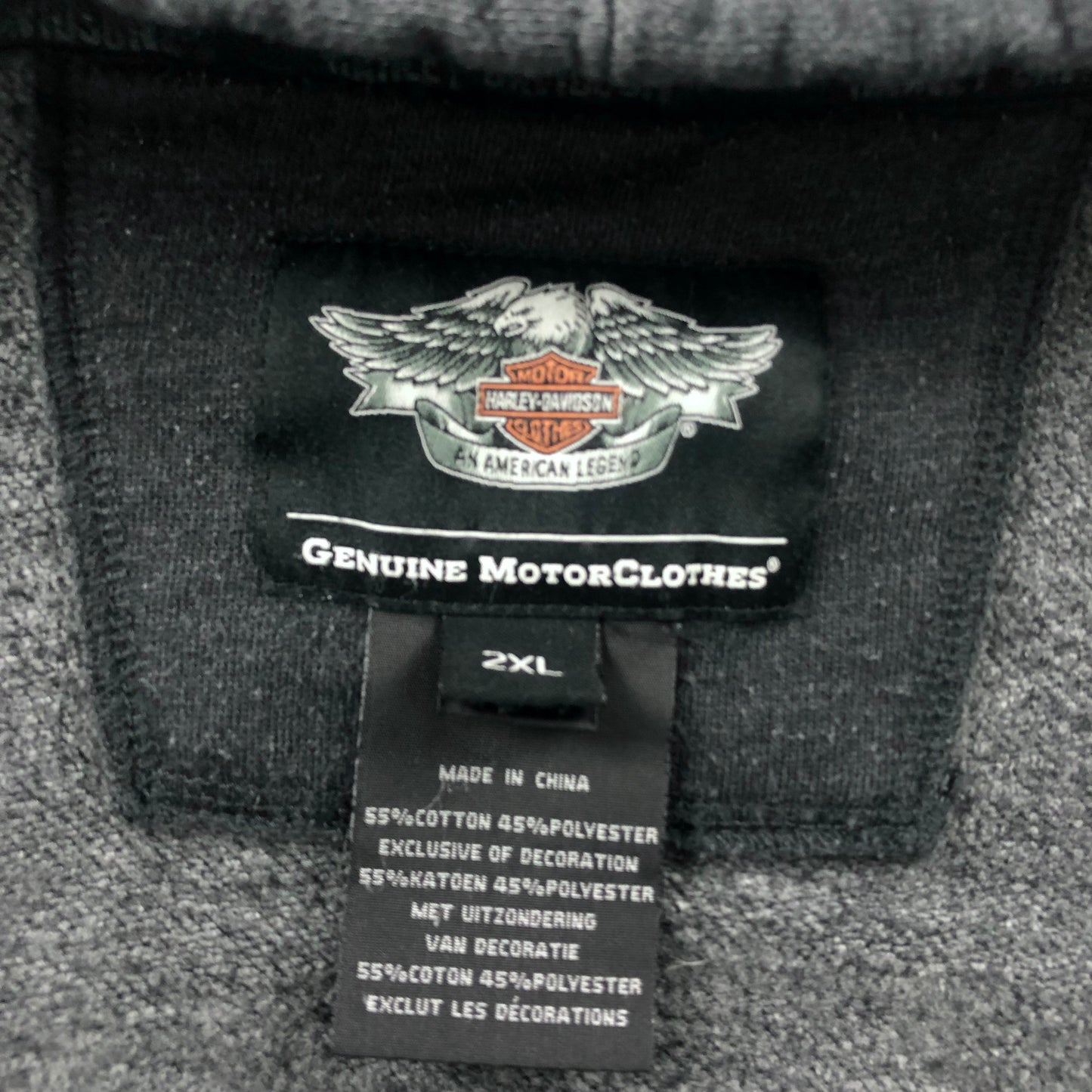 Harley Davidson Motorcycles Embroided Willie G Skull Zip Hoodie Sweatshirt XXL
