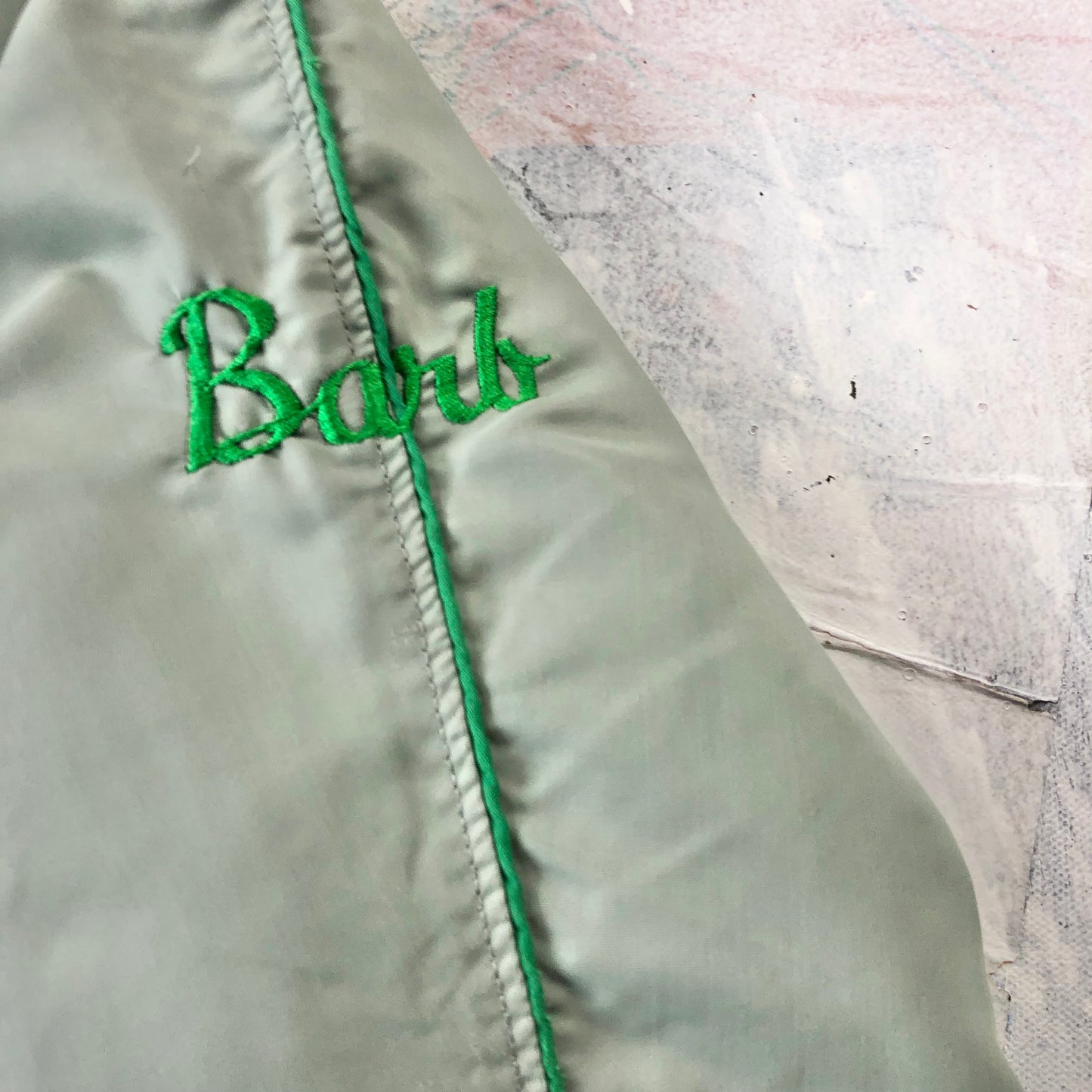 Vintage Brass Rail Broomball Quilted Lined Hooded Bomber Button Jacket L