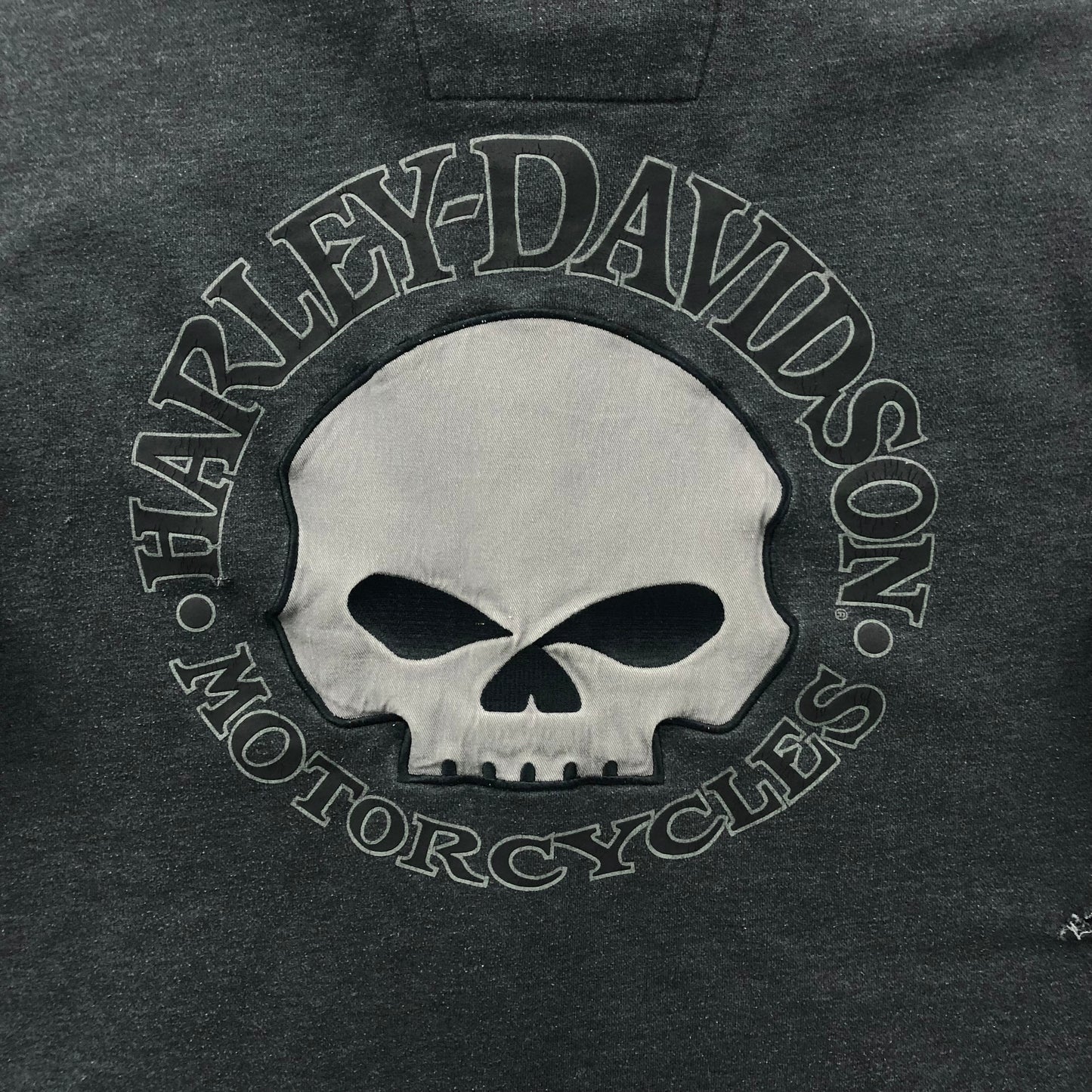 Harley Davidson Motorcycles Embroided Willie G Skull Zip Hoodie Sweatshirt XXL